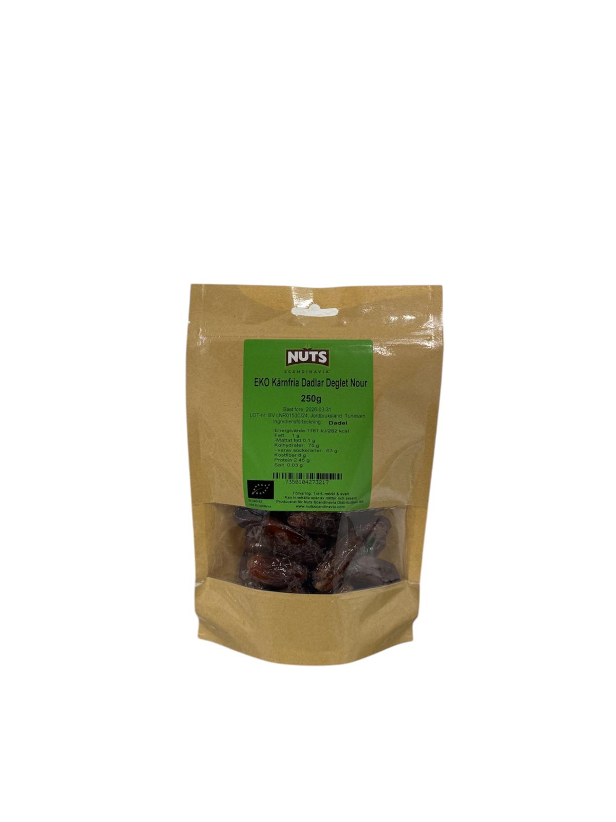 Ekologiska kärnfria dadlar Deglet Nour 250g